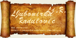 LJubomirka Radulović vizit kartica